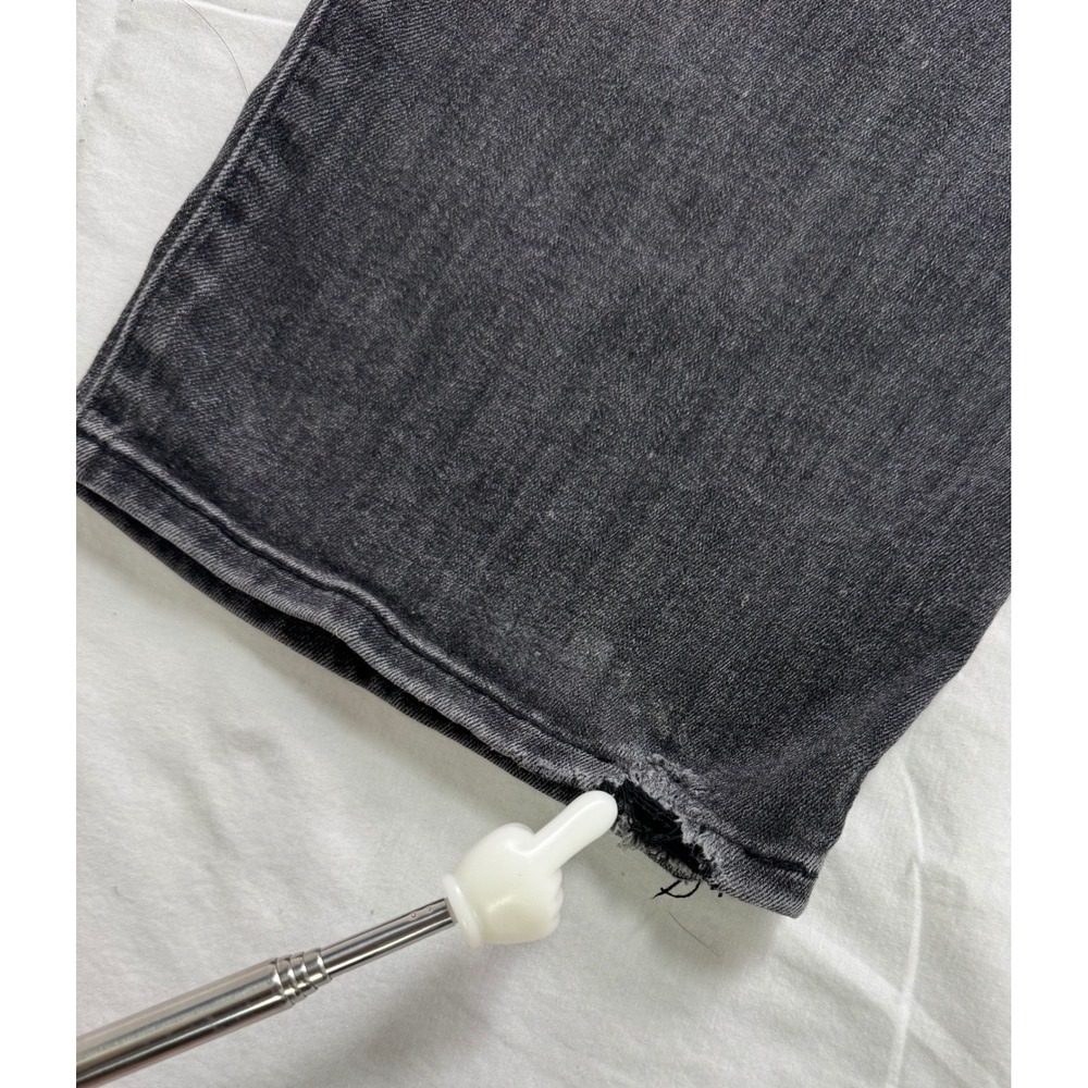 Abercrombie Kids High Rise Wide Leg Jeans Black Size 11/12 Regular Distressed - Picture 16 of 16